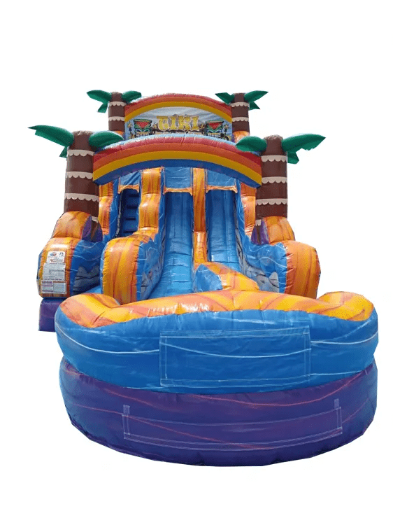18' Tiki Plunge Double Lane Water Slide Bouncing On Da Bayou Slidell LA